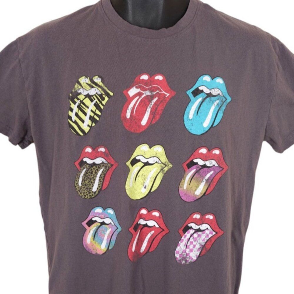 The Rolling Stones T Shirt Womens Size Medium Gray Retro Reprint